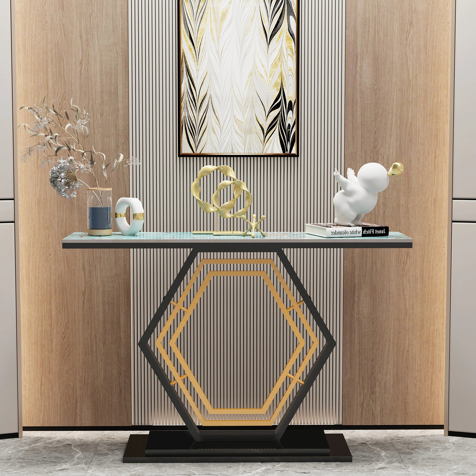 Console d'Entrée "Saint" – Pierre Frittée & Métal Raffiné