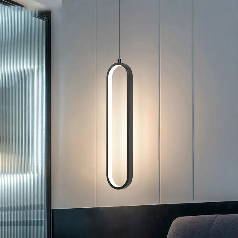 Lustre pendant à LED minimaliste pour salon et chambre