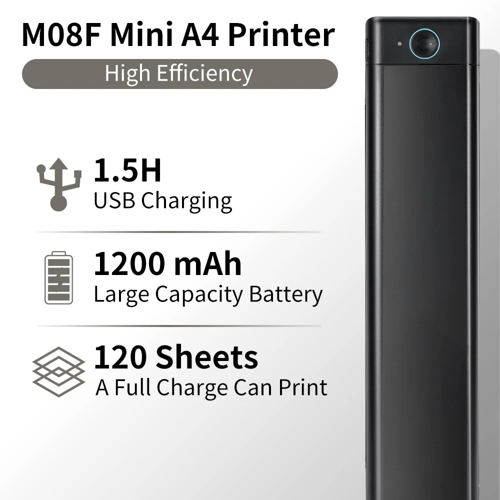 Imprimante thermique portable sans fil format A4