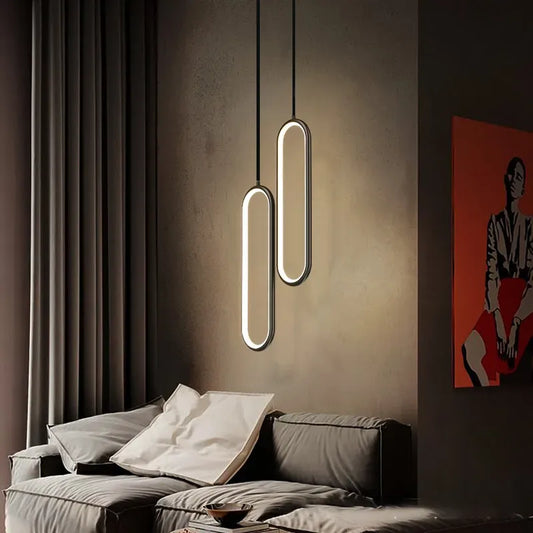 Lustre pendant à LED minimaliste pour salon et chambre