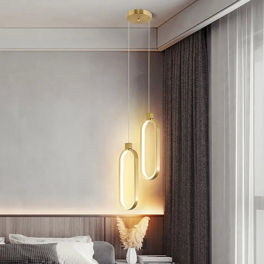 Lustre moderne minimaliste pendant à LED pour chambre et salon