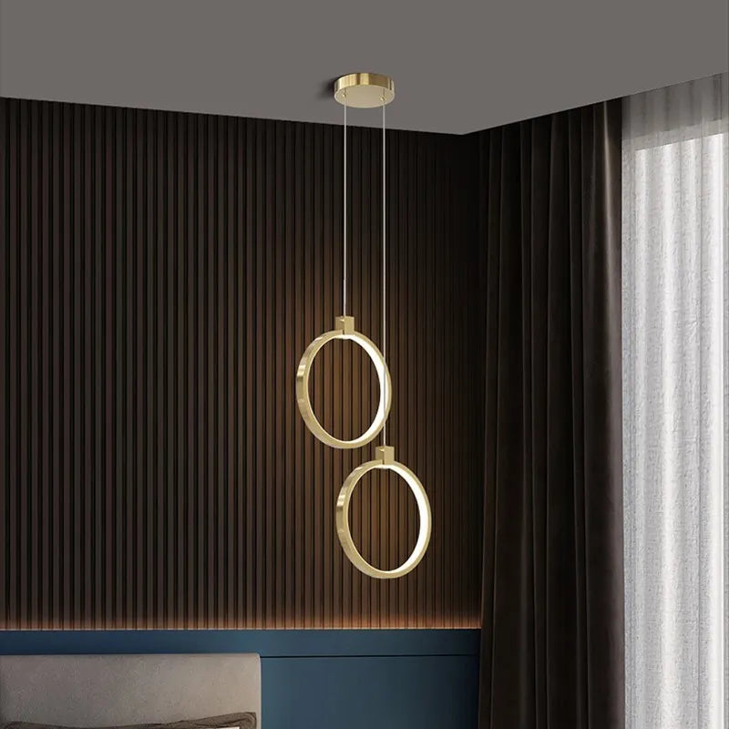 Lustre moderne minimaliste pendant à LED pour chambre et salon