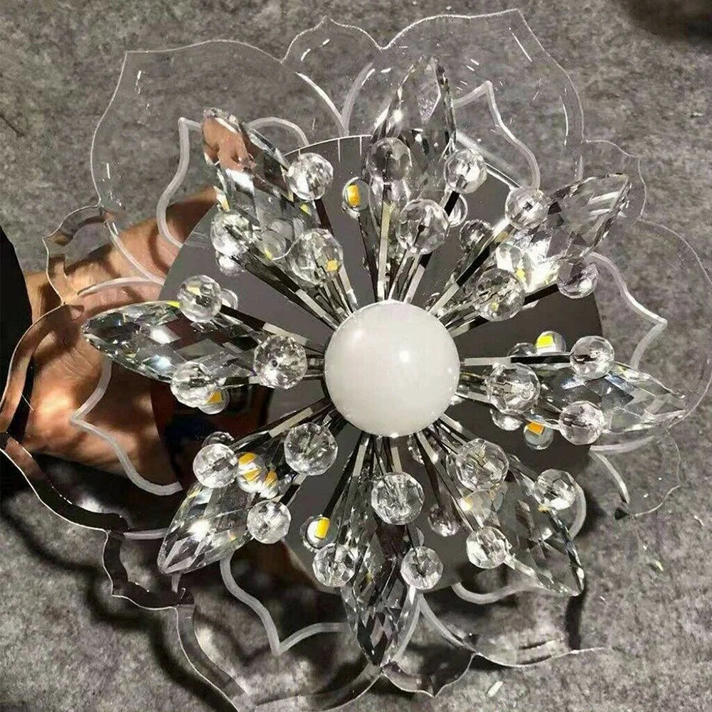 Chandelier moderne fleur de crystal lumière LED