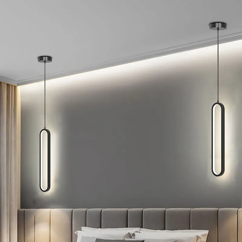 Lustre pendant à LED minimaliste pour salon et chambre