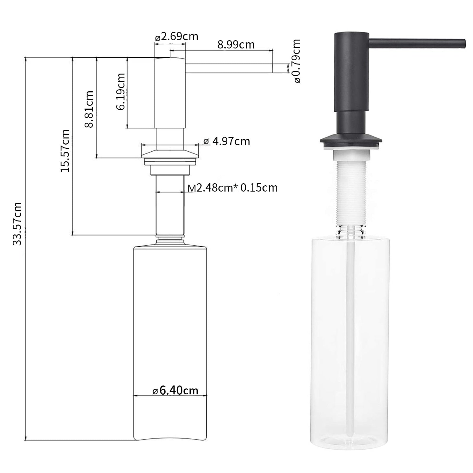 Distributeur de savon liquide en laiton 500mL