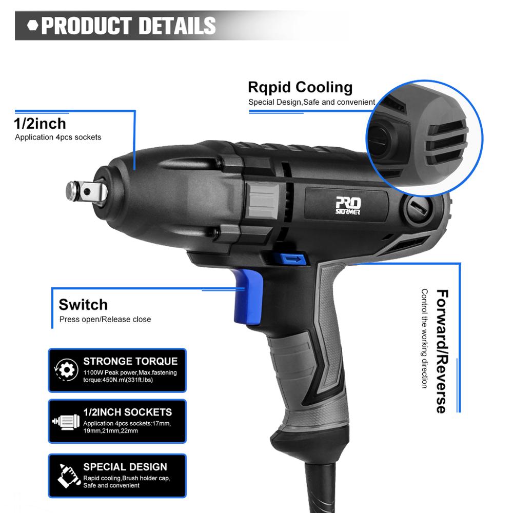 Clé à choc électrique 1100W 3400RPM