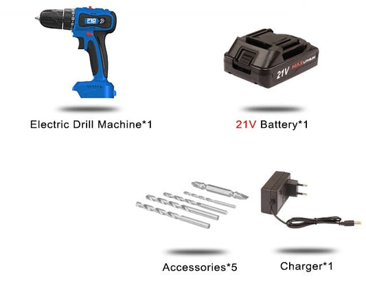 Perceuse sans balai 20V/21V 40NM/45NM avec batterie au lithium