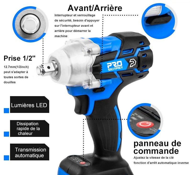 Clé à choc électrique 21V sans brosse