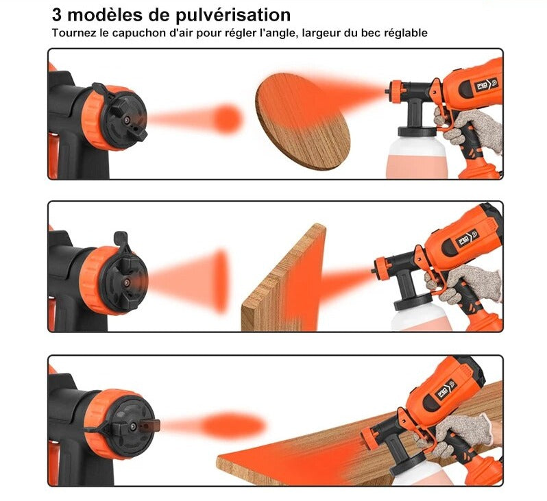 Pistolet à peinture 1200mL 600W/750W - Pulvérisateur à 4 buses