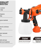 Pistolet à peinture 1200mL 600W/750W - Pulvérisateur à 4 buses