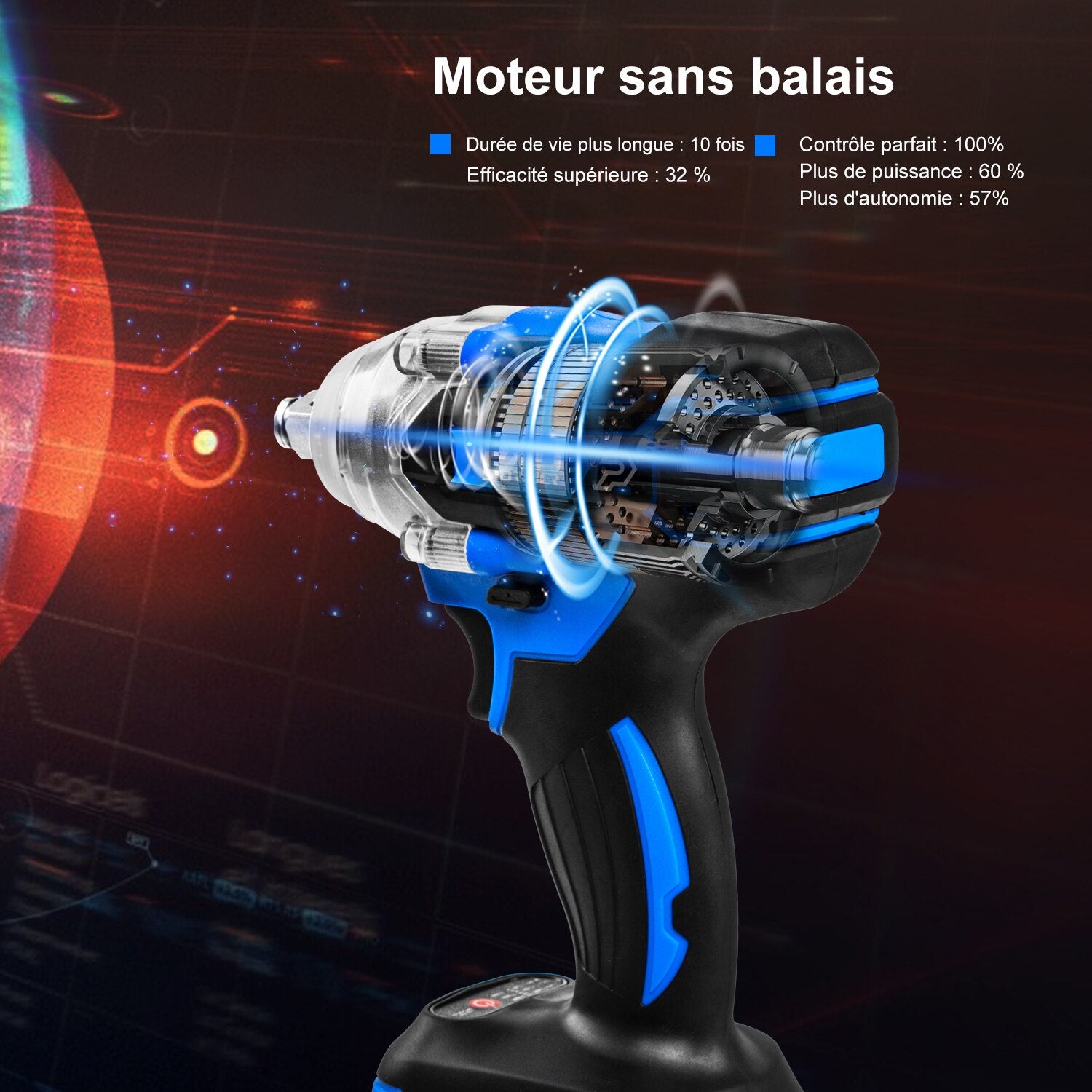 Clé à choc électrique 21V sans brosse