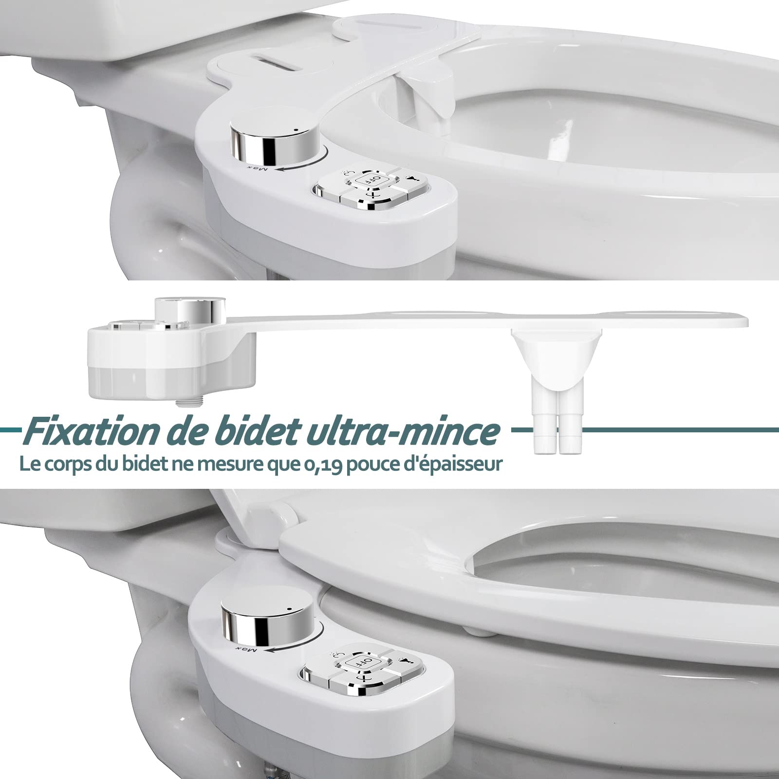 Bidet pour siège de toilette - Pulvérisateur bidet hygiénique multi fonctions