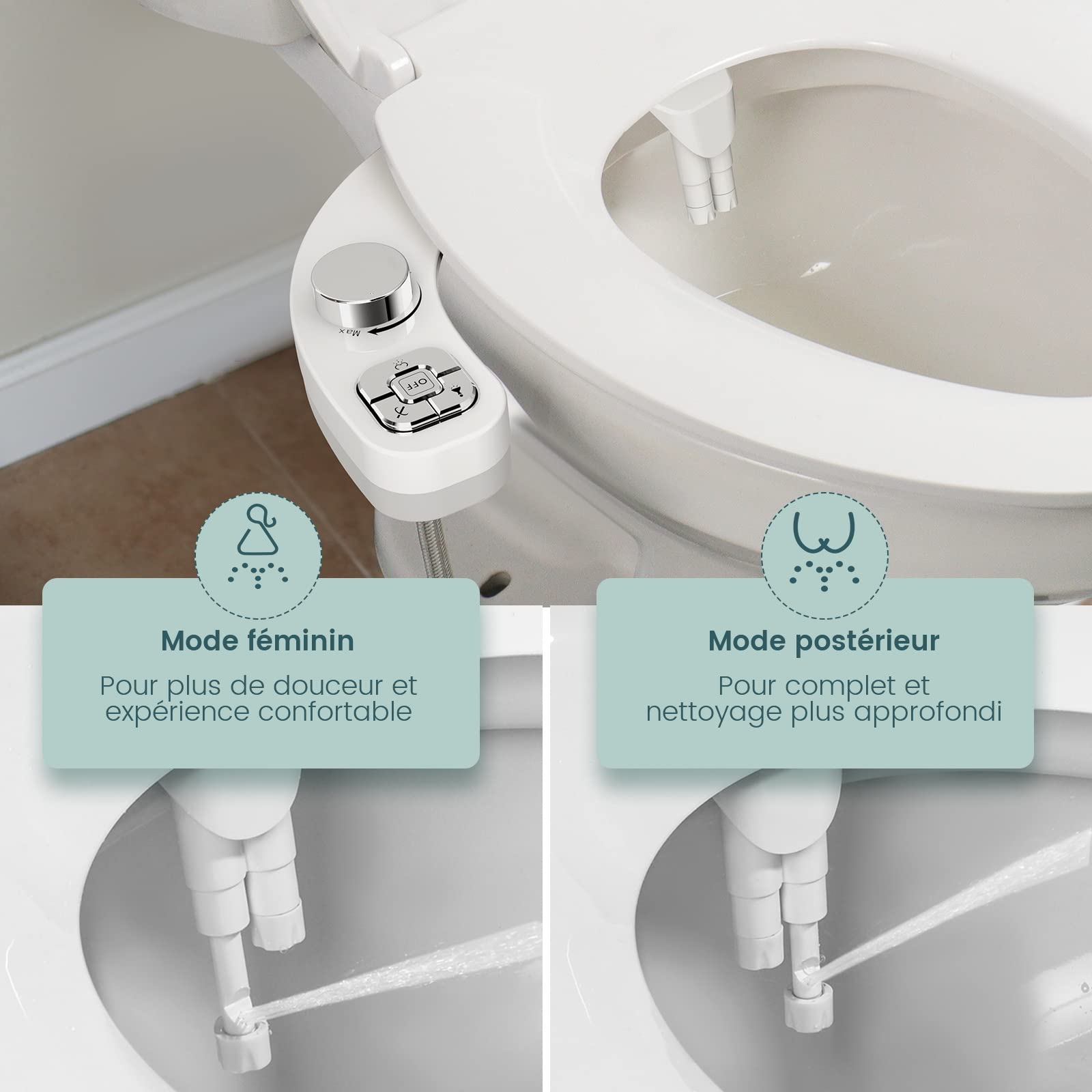 Bidet pour siège de toilette - Pulvérisateur bidet hygiénique multi fonctions